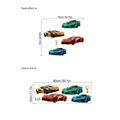 Self-adhesive cartoon sports car wall stickers set for kids room decoration in primary colors - ZB972 (30x90cm)