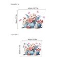 Detail showing the layout size and paste effect dimensions of the floral wall sticker - PD229/30*40 (No Bag)
