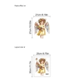 Detail layout and finished dimensions of cute angel girl PVC wall sticker for home decor - PD239/25*30cm