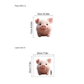 Detail showing 3D cute pink pig wall sticker layout size and pasted visual effect - PC975/20*20 (Without Bag)