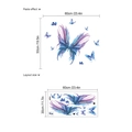 Blue butterfly wall decals dimensions and application guide with a 60x30cm layout - PD226/30*60