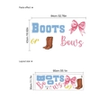 Detailed dimensions of Boots or Bows wall decals for baby gender reveal parties - PD408/90*30 (No Bag) - Boots or bows