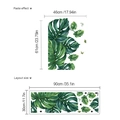 Dettagli degli adesivi murali con foglie di Monstera con layout e dimensioni - Senza Borsa (SC631)