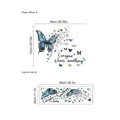 Stickers muraux papillon bleu avec citations et dimensions de mise en page détaillées - LA600/30*90 (Sans Sac)