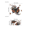 Detailansicht der Schmetterling-Wandtattoos mit Klebeeffekt und Layout-Maßen - Aquarell Schmetterling (PD222) / 30x60cm