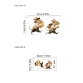 Detailed size guide for funny mice stealing cheese wall decal showing layout and paste dimensions - Mouse Stealing Cheese Style (TA140)