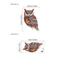 Detailed dimensions of Bohemian owl wall sticker showing layout and final paste effect size - 30x60cm (No Bag)