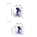 Guida alle taglie dell'adesivo murale elfo viola con layout 30x30cm ed effetto finale 28x28 - SC674/30x30cm