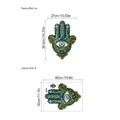 Detail der Hamsa Hand Wandtattoo-Anordnung mit Evil Eye Motiven und Maßen - Hand der Fatima (PD243) / 30x40cm