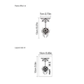 Dettaglio degli adesivi per tatuaggi a ragnatela con dimensioni e effetti di applicazione - Stile Ragno (PD381)