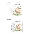 Sticker lapin aquarelle montrant la taille de planche 30x30cm et le rendu final - SC543 Petit Lapin (Sans Sac) / 30x30