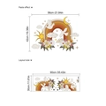 Adesivi murali bohémien sole e luna con dimensioni del layout ed effetto finale - Stile Bohemien Arcobaleno Sole Luna (TA147)
