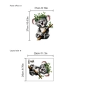 Details zum Wandtattoo Comic-Koala mit Blumenkranz inklusive Produktabmessungen - Koala Stil (SC681)