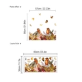 Détail montrant les dimensions de mise en page et l'effet de pose des stickers oiseaux colorés - Motif Rouge-gorge Papillon (SC643) / 30x60cm