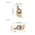 Dettaglio adesivi murali con uccelli e fiori con indicazione del layout e delle misure - Stile Passero e Fiore (TA091)