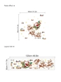 Christmas reindeer and Santa PVC wall sticker set with layout dimensions for home decor - ZD939/30x120cm