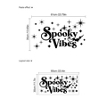 Halloween Wandtattoo Spooky Vibes mit Fledermäusen und Sternen aus schwarzem PVC - Spooky Vibes Typografie (PD385) / PD385/30*60