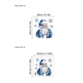 Blue Santa Claus Christmas wall sticker with snowflakes for bedroom wall decoration - PC685/29.5x29.5cm