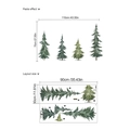 Watercolor pine forest wall decals with green pine trees and layout size details - Watercolor Pine Forest (ZC272)