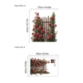 Removable PVC rose flower fence wall sticker with 60x40cm layout and 37x43cm paste effect - Rose Fence Style (PC949)