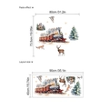 Christmas train and reindeer wall decal variant with layout size and paste effect dimensions - TA300/40*90 (Without Bag)