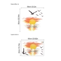 Adesivo murale con paesaggio al tramonto e uccelli decorazione casa 60x40cm - Paesaggio