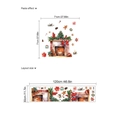 Stickers muraux cheminée de Noël avec chaussettes et bonhomme pain d'épices 71x71cm - Set de Famille de Cheminée / 120x30cm (Taille de Mise en Page)