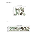 Adesivi murali in PVC con cactus e avvoltoi inclusi dettagli sulle misure - Cactus (PC941-S)