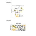 Pegatinas de pared de abejas para baby shower, decoración de tamaño 91x91 cm - Tema Fiesta Abeja