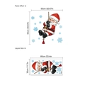 Pegatina de pared Papá Noel subiendo cuerda con copos de nieve para decoración festiva - Estilo Papá Noel Trepando Cuerda / 60x30cm
