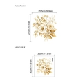 Golden flower PVC wall decal for home decor showing layout and paste effect - Gold Flower