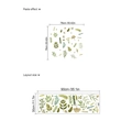 Wandtattoo Set mit Aquarell Grüne Blätter und Farn Mustern für die Innendekoration - Volle Wand Begrünung-30-90