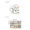 Cartoon stadsverkeer muurstickers met auto's en vliegtuigen voor kinderkamer - 30x90cm Twee Vellen