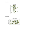 Adesivo da parete con piante verdi e farfalle con dimensioni di layout e montaggio - Pianta Verde (ZC860)