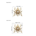 Pegatina de pared de copo de nieve dorado en PVC con tamaño 28x28cm y diseño 30x30cm - ZC886-Flor Dorada-30-30 (Sin Bolsa)