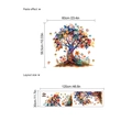Colorful floral tree wall sticker showing paste effect 60x56cm and layout 120x30cm - Colorful Tree (PD858)