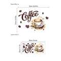 Coffee cup wall sticker variant with layout size 60x30cm for kitchen wall decor - 30x60cm Coffee Style