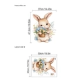 Wandtattoo Hase mit Blumenkorb, Aquarell-Stil, selbstklebender PVC-Sticker fürs Zimmer - Hase mit Blumenkorb (TA372)