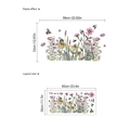Adesivo da parete con api e fiori con dimensioni del layout e dell'effetto - Cespuglio di Fiori (PD850)