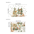 Pine trees and forest animals PVC wall sticker set with layout and paste dimensions - Forest Animals