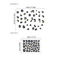 Colorful macaron leopard print PVC wall stickers with stackable cat pattern design - Colorful Leopard Pattern 1 (PD639)