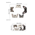 Vinilo decorativo de PVC removible con caras de gatos y bulldog para pared de hogar - Juego De Gato Y Perro (PB617)