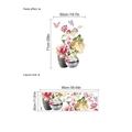 Adesivi murali con vasi di fiori rosa e farfalle con dimensioni e layout dettagliati - Stile Vaso Rosa (PD356-M) / 90x30cm