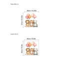 Cartoon animal wall decal with lion, tiger, and bear holding balloons for nursery decor - Animal Balloons Style (PD868)