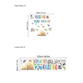 Vinilo decorativo de pared con mariposas y citas de lectura en formato 120x30cm - Estilo Libro Alfabeto Mariposa Inspirador (PD633-L) / Libro Alfabeto Grande 30x120cm