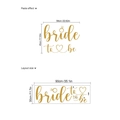Gold mirror Bride to Be wall sticker set with diamond ring and heart decor, 58x45cm - Bride To Be (ZC1060) / Gold