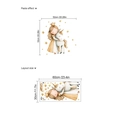 Girl hugging unicorn wall sticker with gold crown and stars in soft warm beige tones - Girl Hugging Unicorn (ZD899-女孩马) / Regular Fit