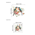 Wandtattoo mit Vogel und Blumen Aquarell Motiv Format 30x28cm Klebeeffekt Design - Aquarell Blumen Vogel Stil (TA154) / 30x30cm