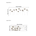 Poppy flower wall sticker set with elegant floral patterns and custom layout dimensions - Poppy (TA401-Flower-30-90)