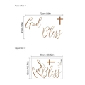 Vinilo de pared marrón God Bless con cruz para decoración, medida de 72x41cm - TA157 Letras